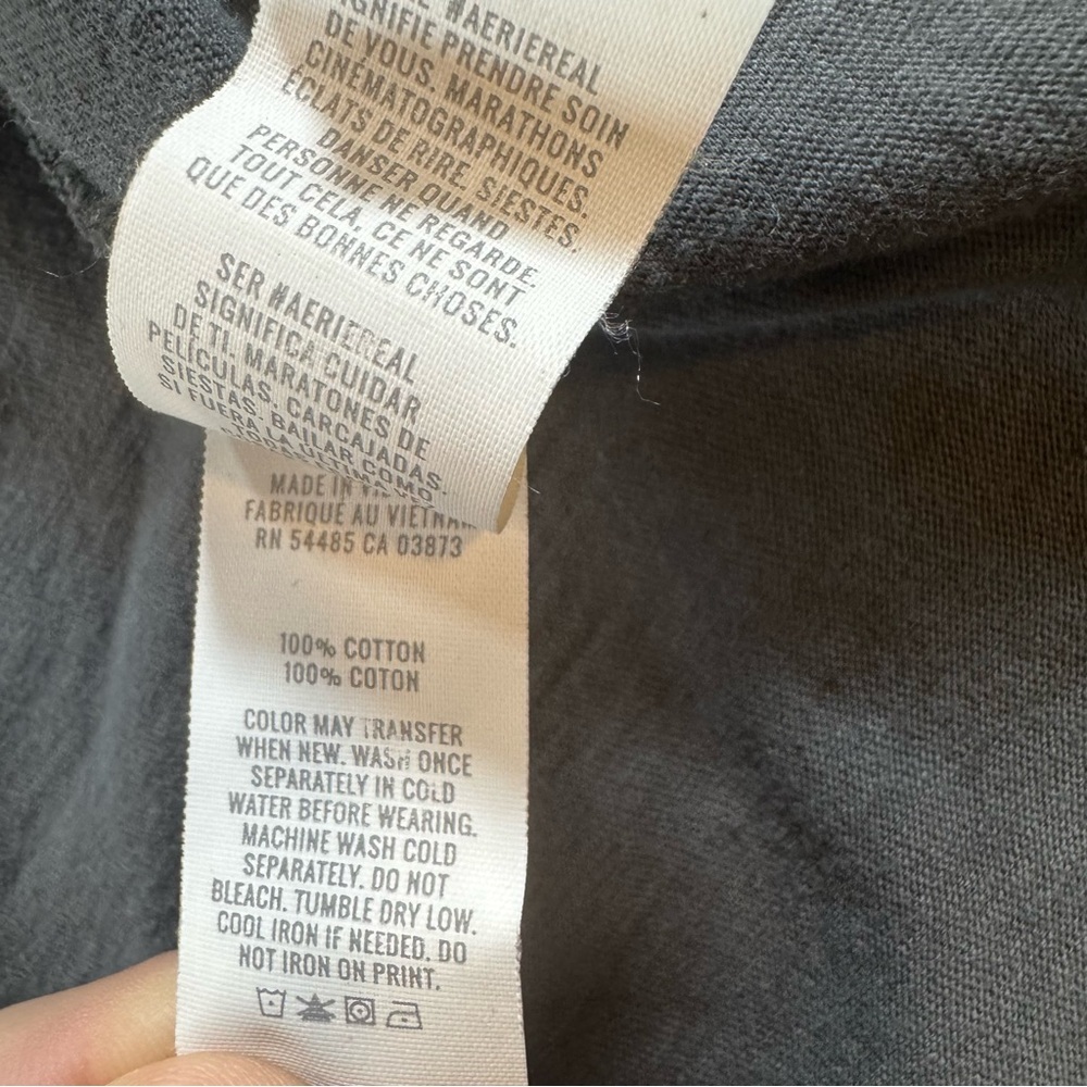 Aerie Women's OVERSIZED Large Dark Grey V Neck Short Sleeve Basic T Shirt Gray - Picture 5 of 6